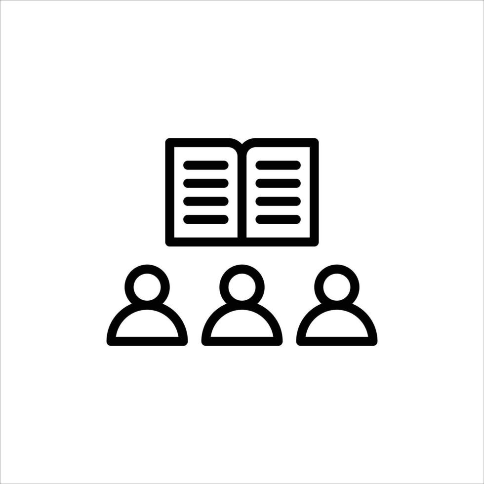 Book club outline icon. Book club black line illustration. vector