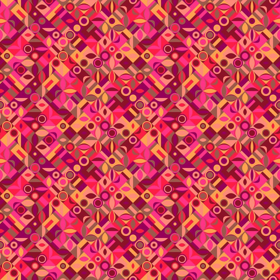 Colored abstract diagonal geometrical pattern background in red tones vector