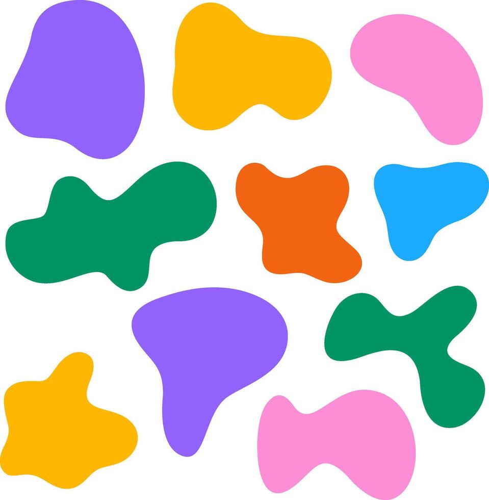 Vibrant collection of irregular organic shapes vector