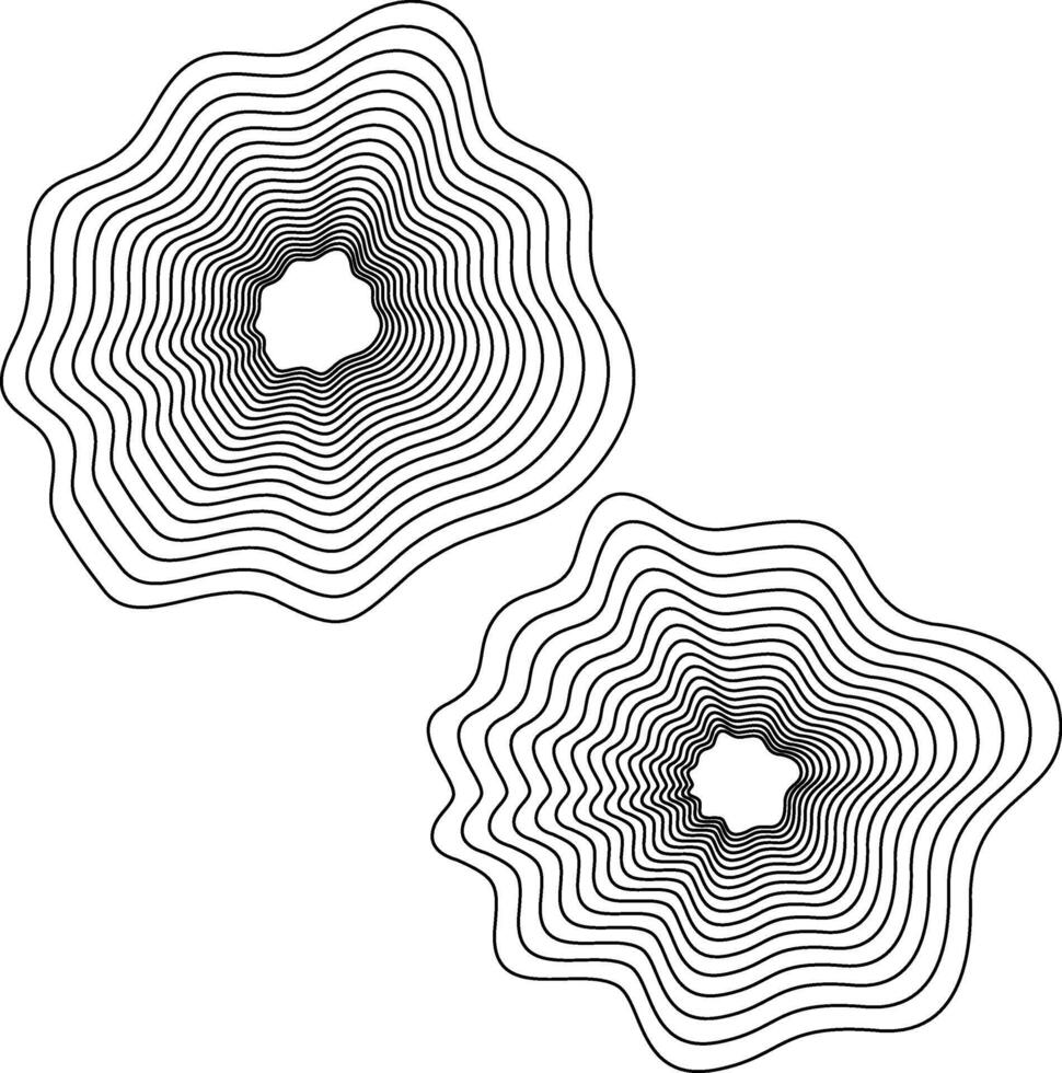 Abstract Concentric Wavy Shapes with Organic Contours vector