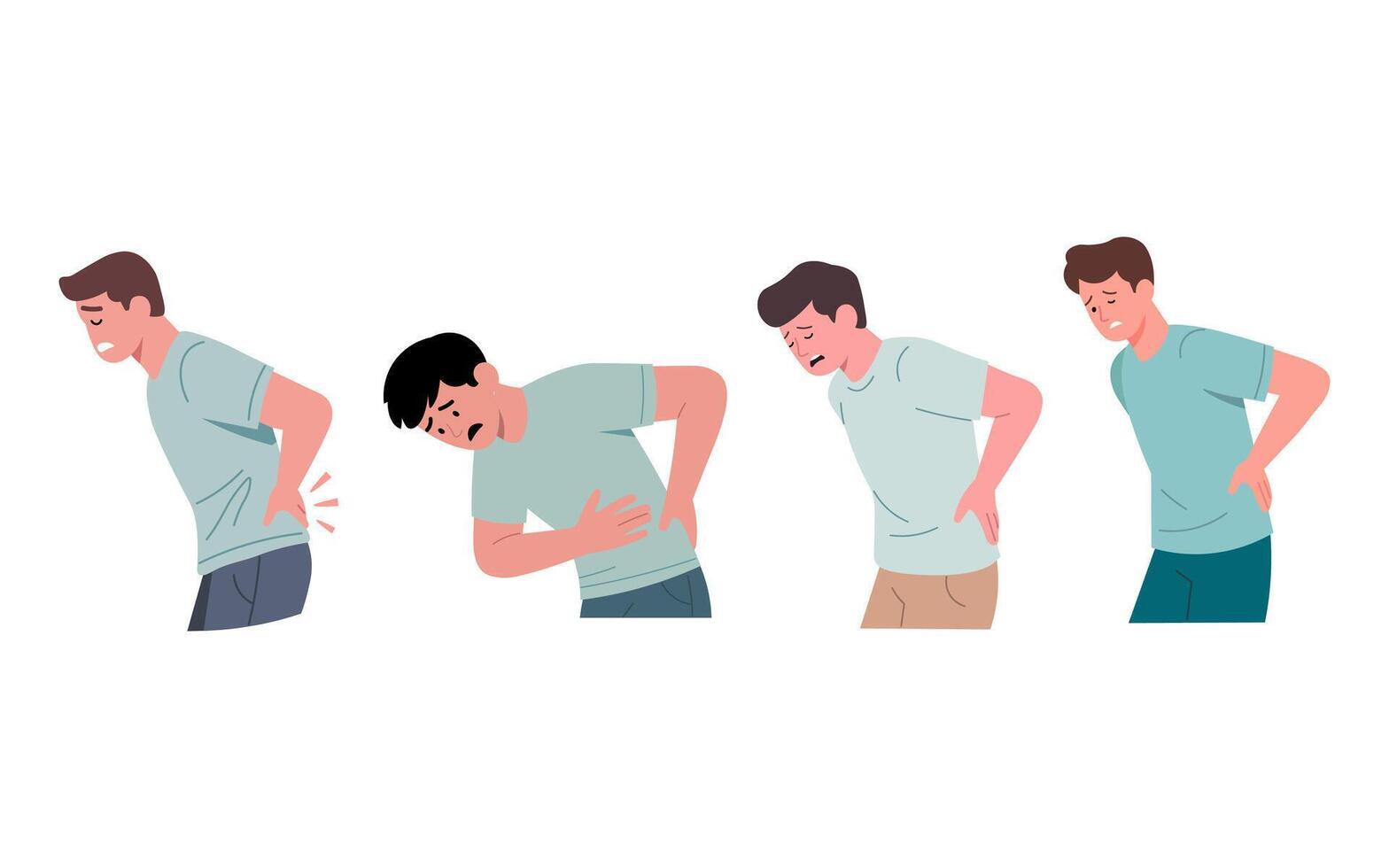 man experiencing back pain vector