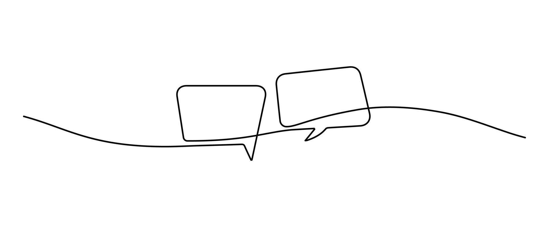 Continuous Line Dialog Bubble. Communication and Messaging Icon Design vector
