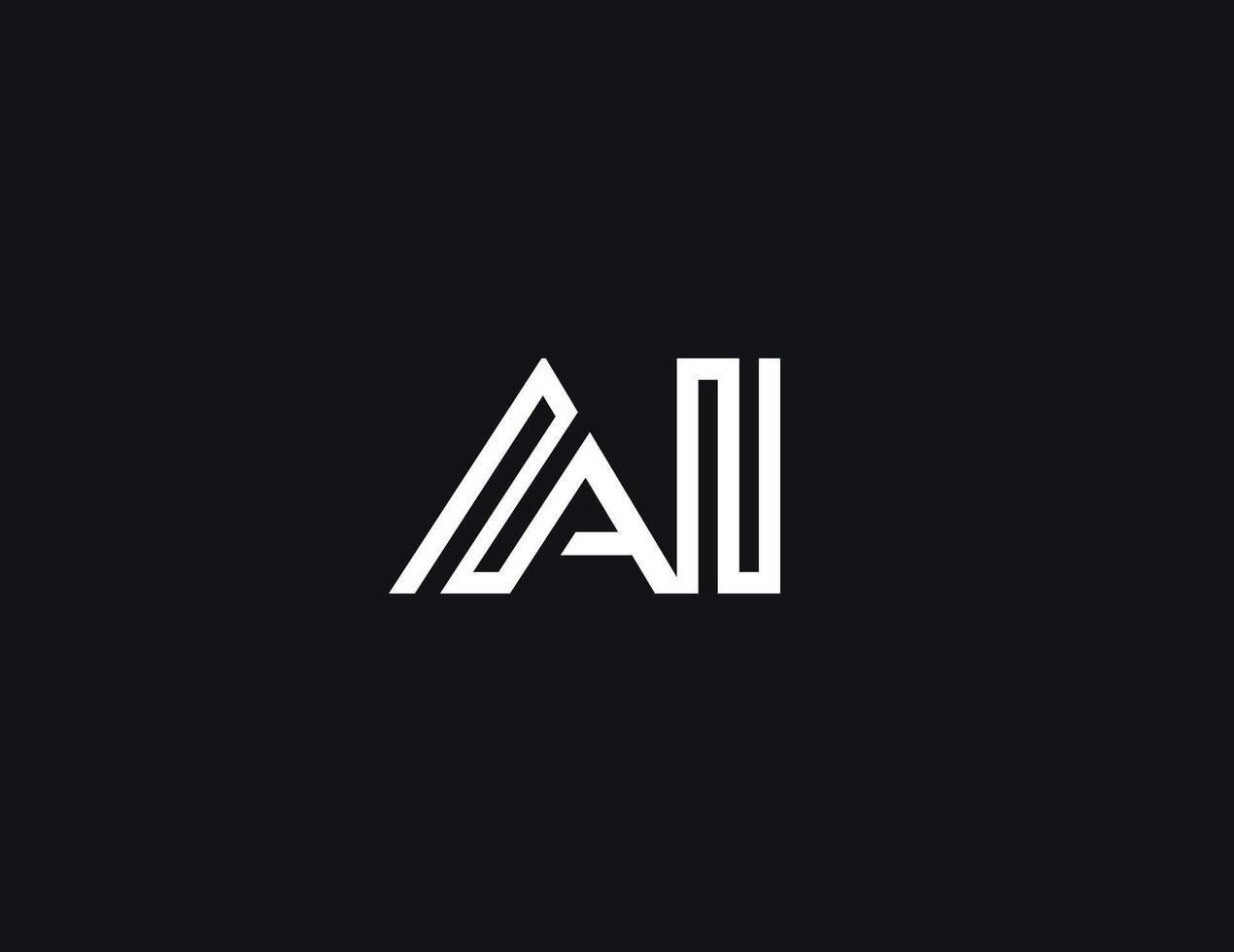 AI Logo Symbol Modern Tech Monogram Design For Neural Network, CPU System, Robotic Automation, Startup Branding, And Digital Innovation Projects. Futuristic Geometric Style. Illustration vector