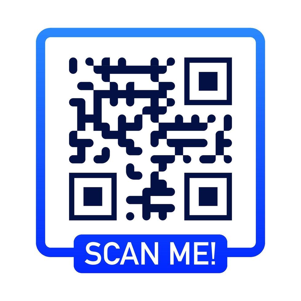 QR code scan me icon color style vector