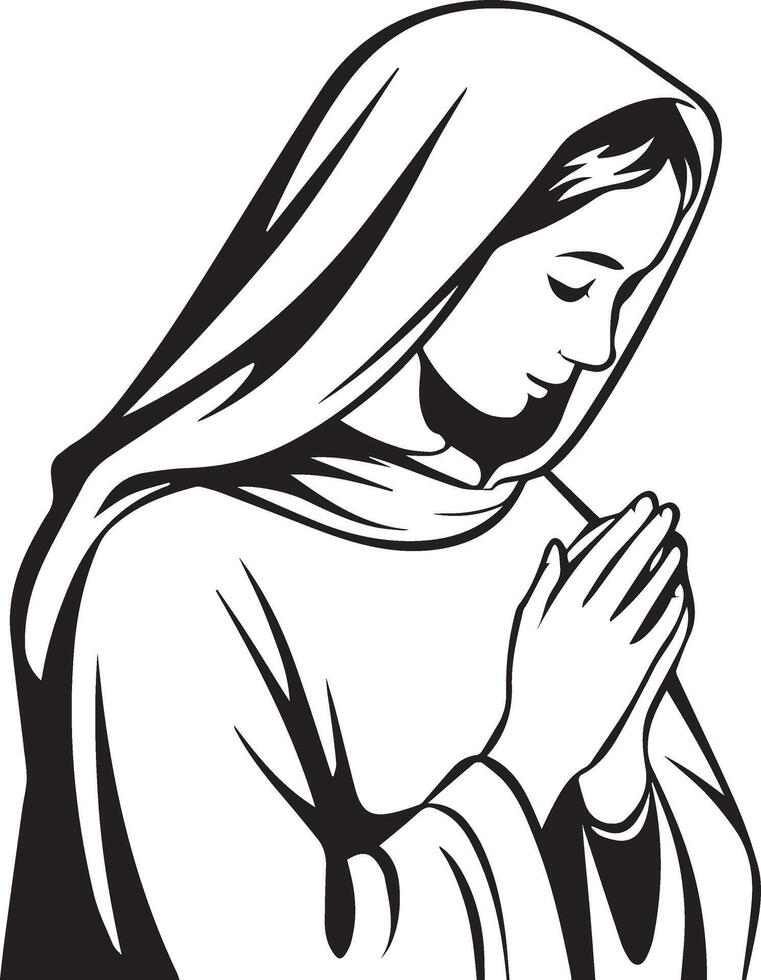 Assumption of Mary Christian Festival silhouette art vector