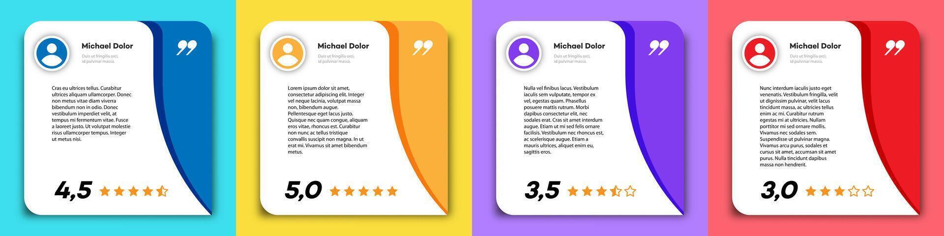 Feedback box set color style vector