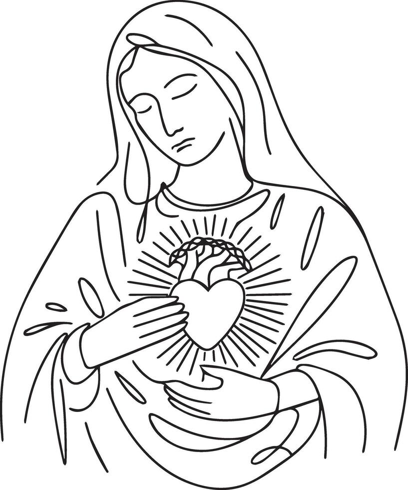 virgin Mary Christian Festival vector