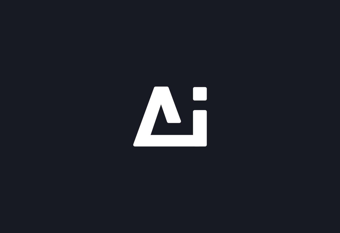 AI Logo Geometric Monogram Design For Tech, Chatbot, Virtual Assistant, Neural Network, SaaS, Smart Digital Tool. Perfect For Startup of Communication System and Automatisation. Illustration vector