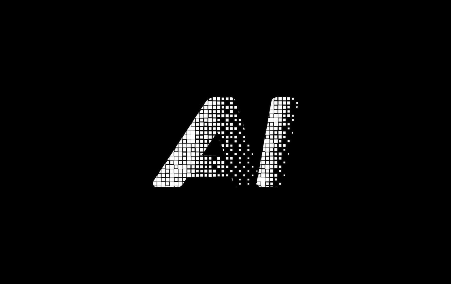 Fast Speed AI Logo Monogram Design For Tech, Chatbot, Virtual Assistant, Neural Network, SaaS, Smart Digital Tool. Perfect For Startup of Communication System and Automatisation. Illustration vector