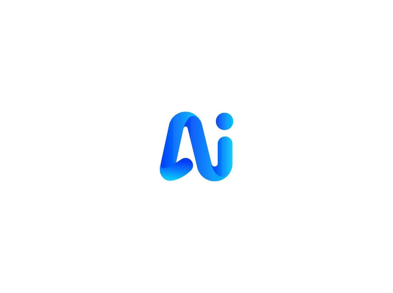 AI Fusion Line Logo Monogram Design For Tech, Chatbot, Virtual Assistant, Neural Network, SaaS, Smart Digital Tool. Perfect For Startup of Communication System and Automatisation. Illustration vector