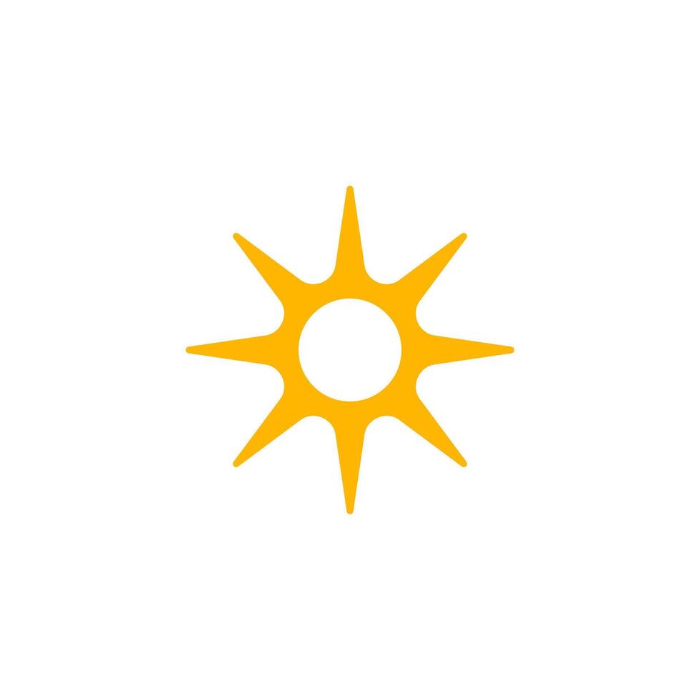 Sun Icon Sharp Rays Minimal Style. Perfect For Weather Apps, Summer Design, Solar Energy Projects, And UI Interfaces. Clean, Bright, Bold Symbol. Illustration vector