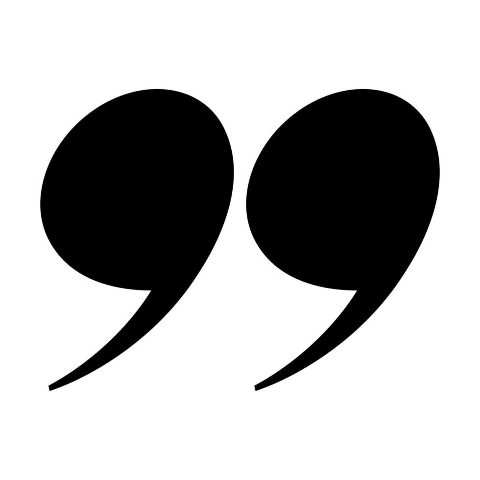 Quotation symbol black color flat style for ui vector