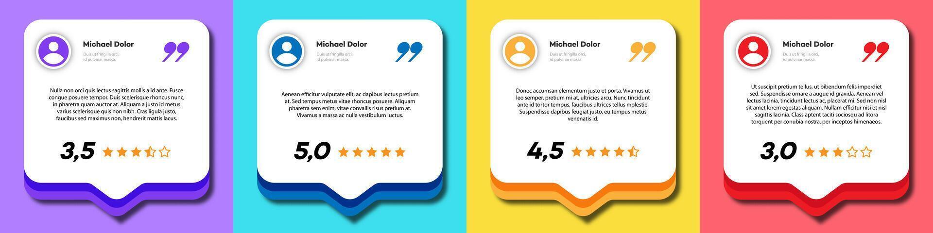 Feedback box set 3D color style vector
