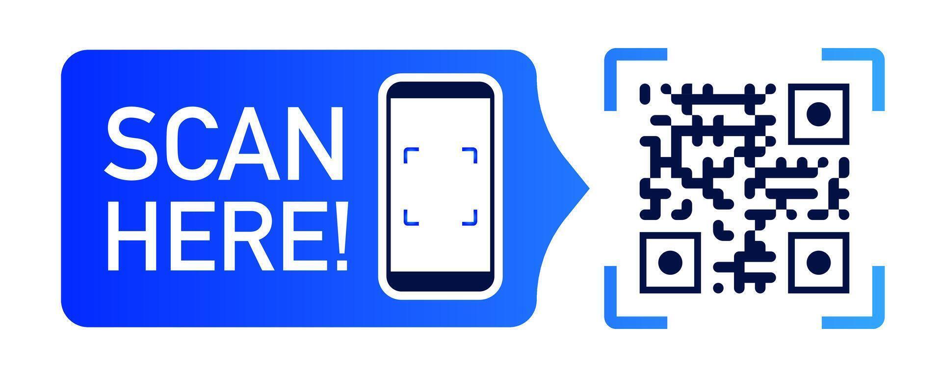 QR code scan label color style vector