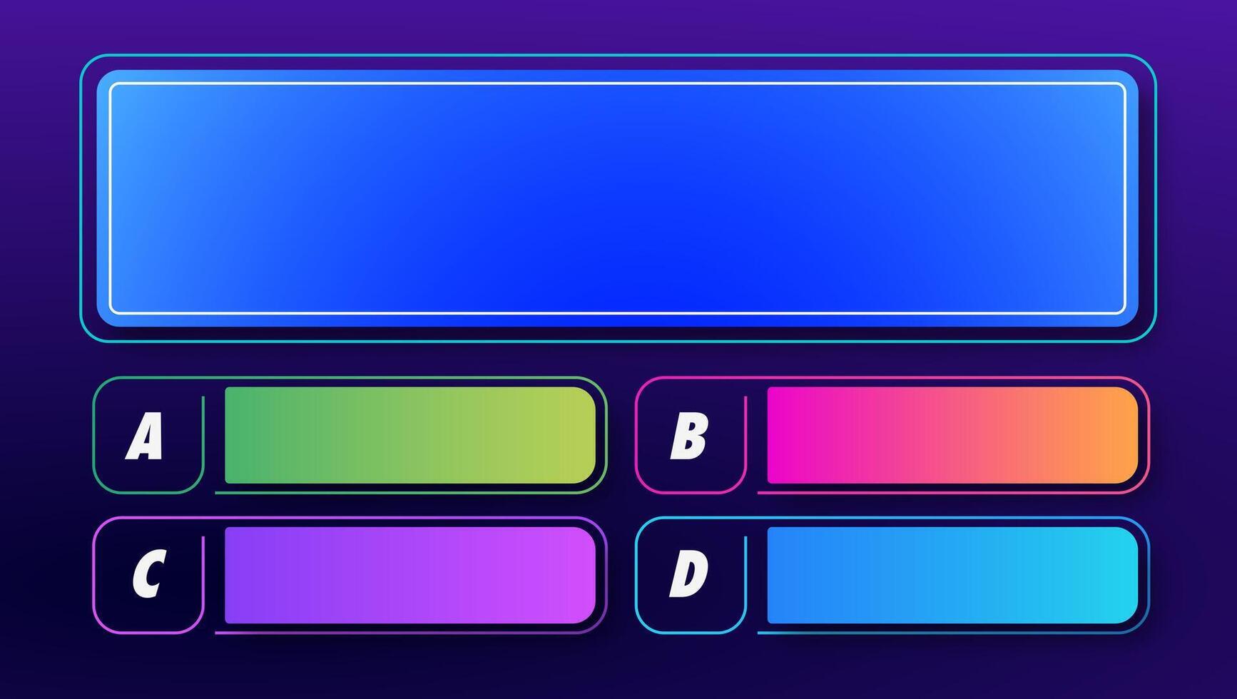 Quiz game menu template vector