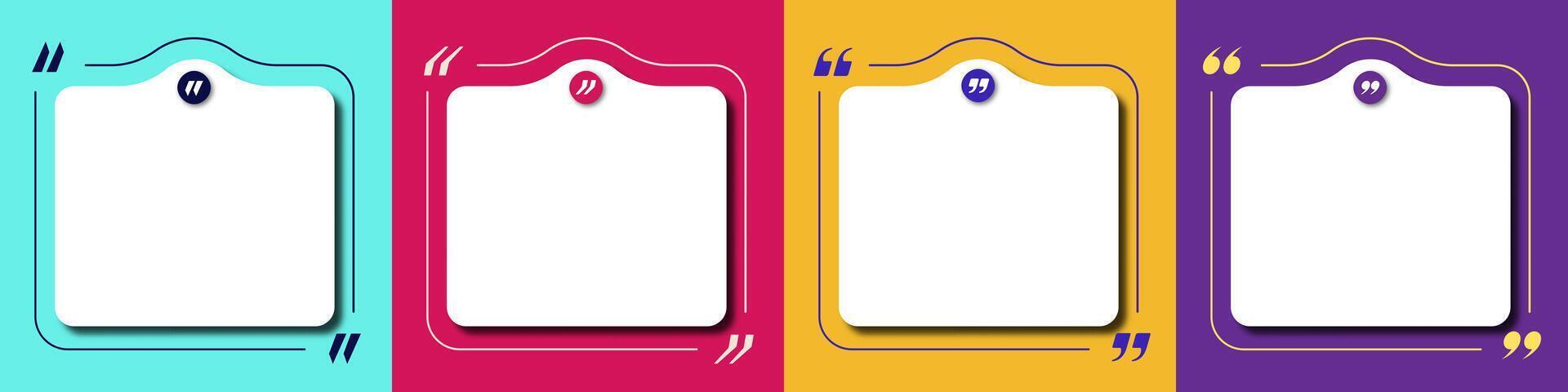 Feedback box set color style with copy space vector