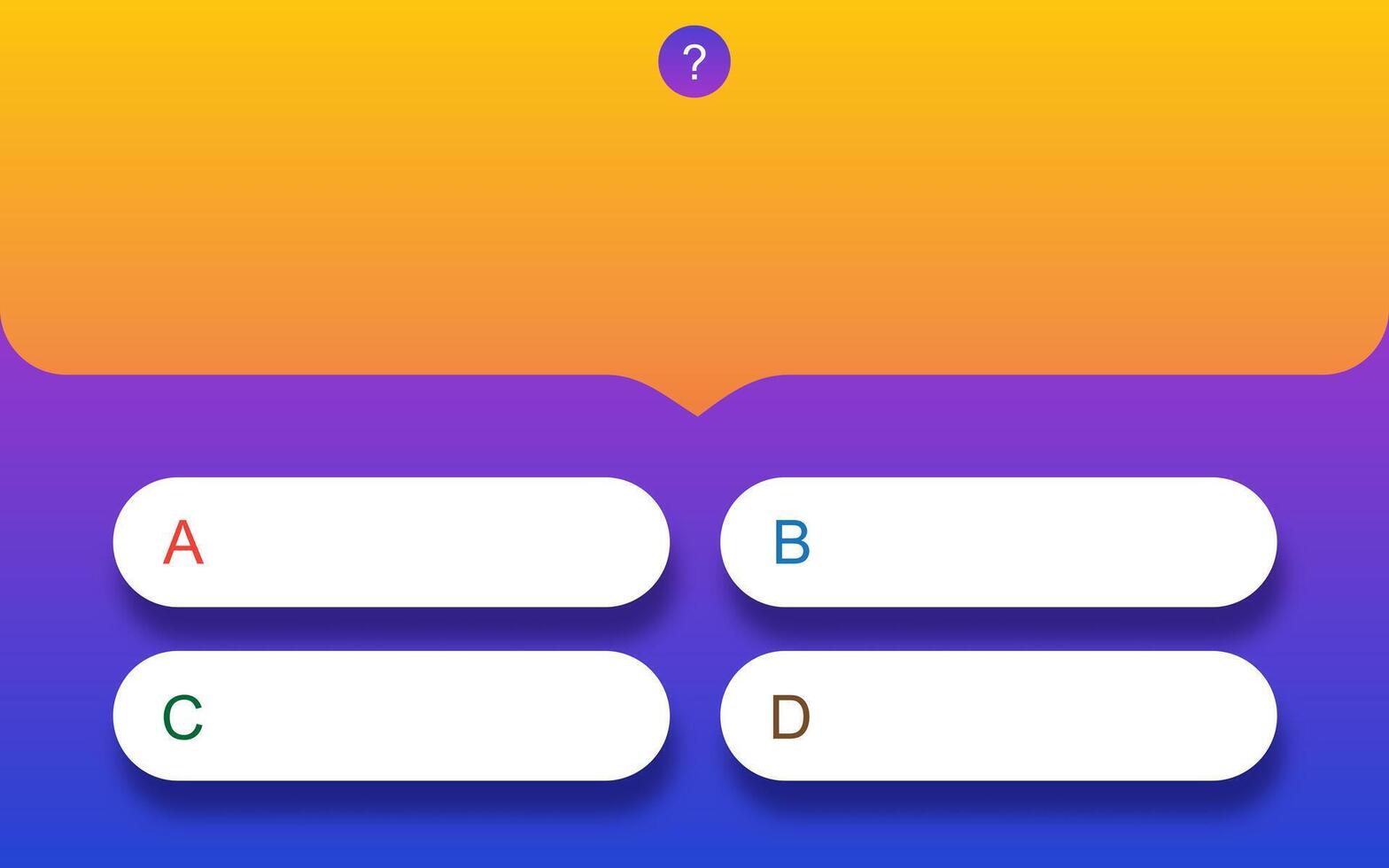 Quiz game menu template modern style vector