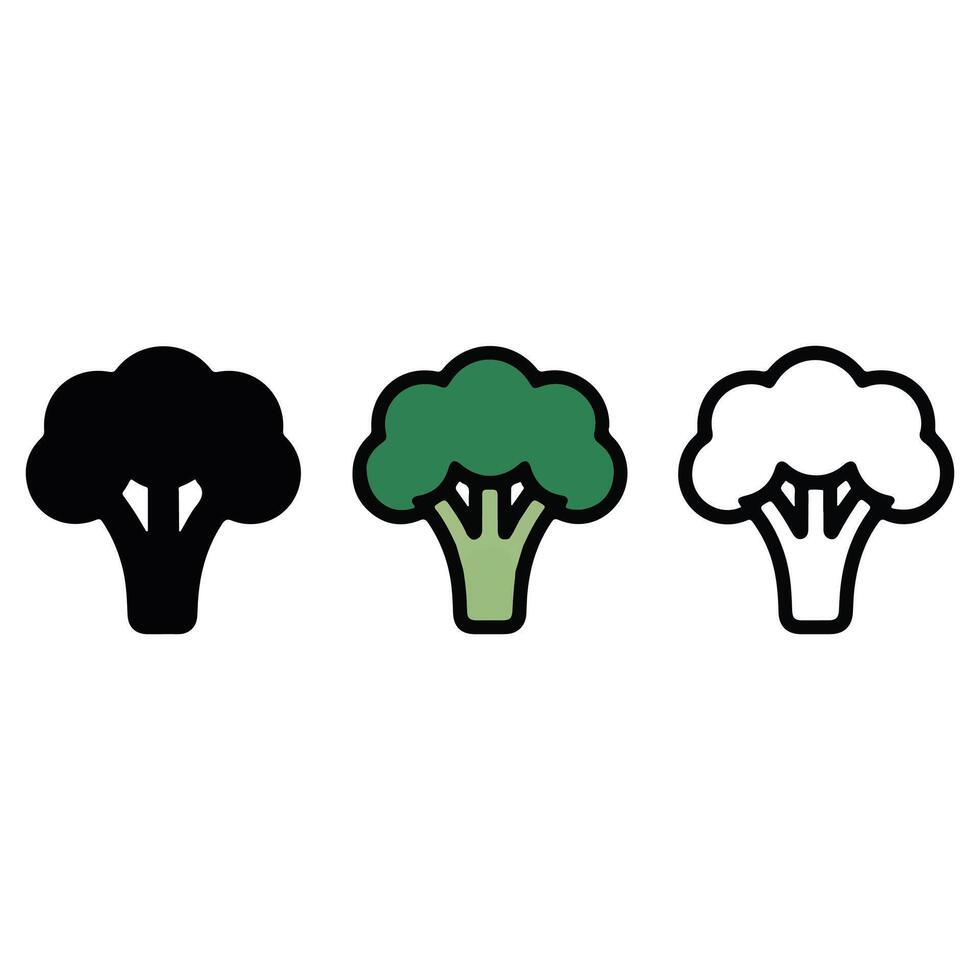 Broccoli icon set illustration vector