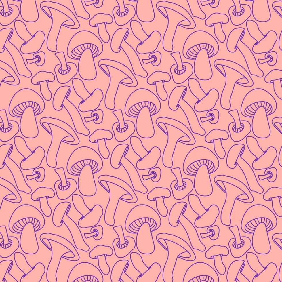 Whimsical Mushroom Pattern Illustration vector