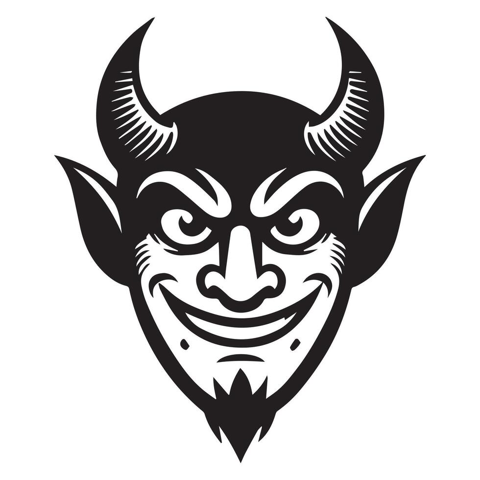 Skull Clipart with Demon Horns for Sublimation Use vector