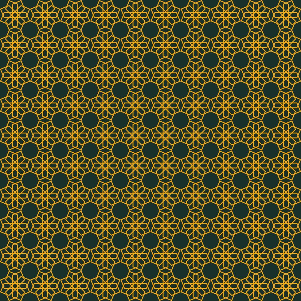 Ornamental seamless pattern with abstract shapes on green background vector