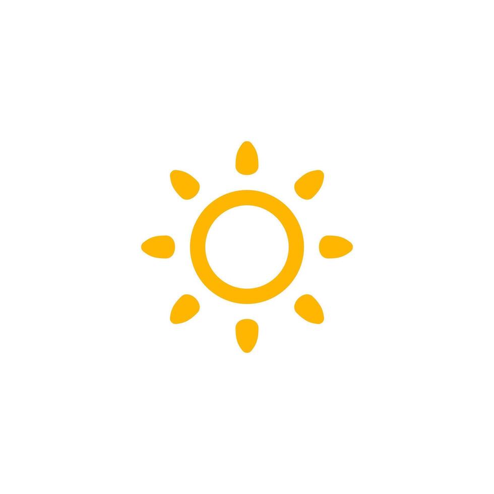 Boho Sun Icon Ring Shape Minimal Style. Great For Morning Heat Sign, Solstice Themes, Scorching Weather Symbols, And Trendy Boho Interfaces. Illustration. vector
