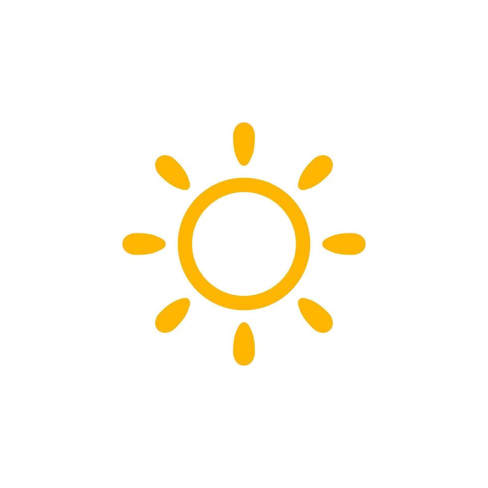 Sun Logo Circle Holiday Icon. Ideal for summer season branding, sunny day visuals, hot weather forecast, travel and beach projects, kids vacation signs, and nature heat concepts. Illustration. vector