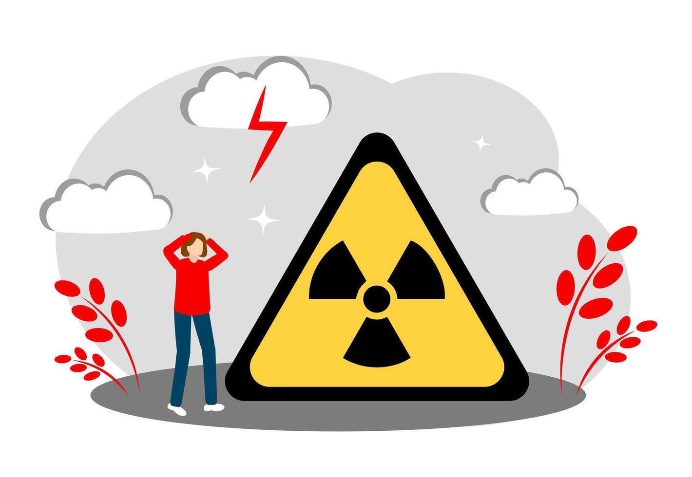 The Concept of Radioactive Danger, Nuclear War and Radiation Contamination vector