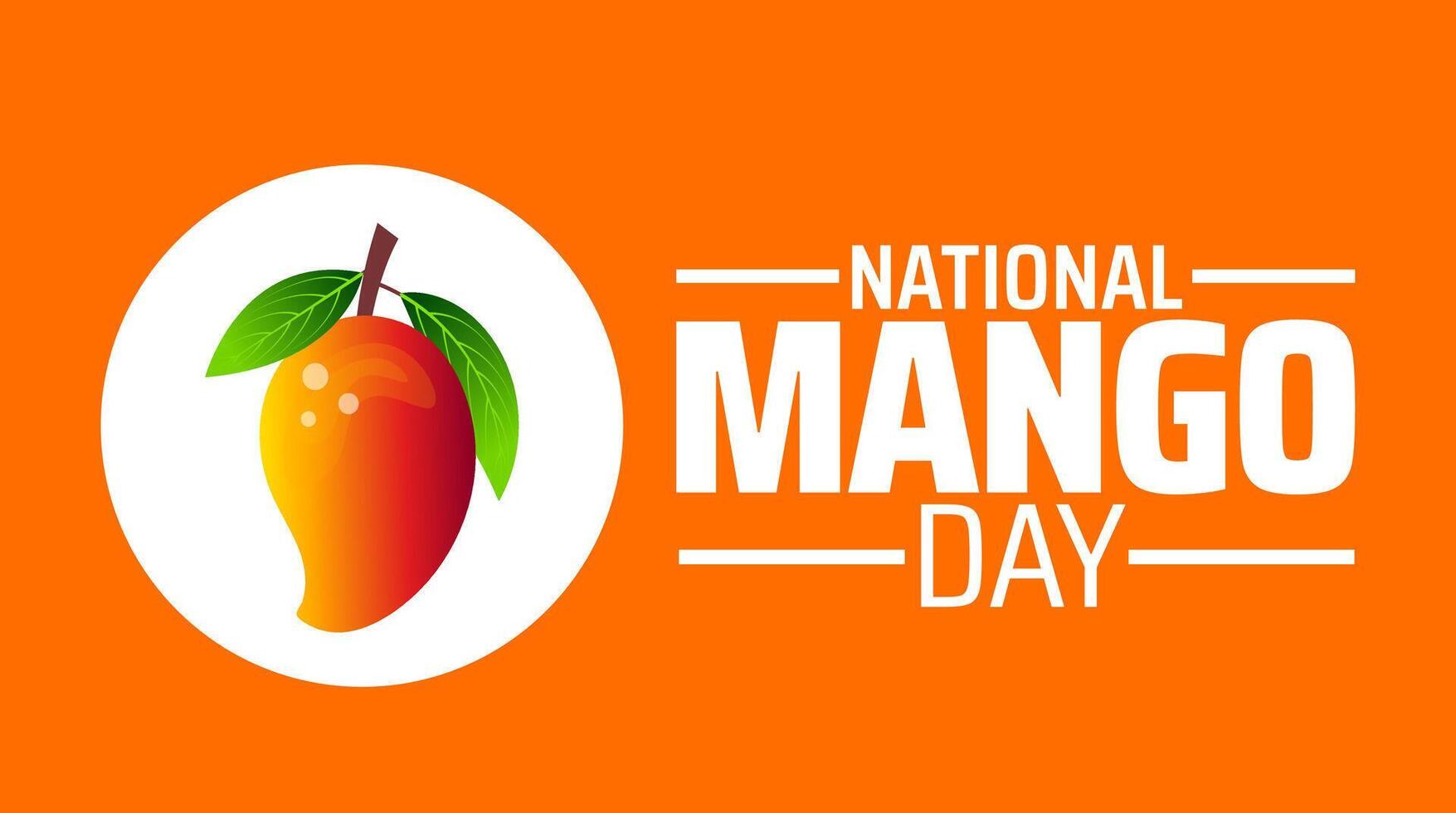 National Mango Day background, banner or poster design template. observed every year in july. Holiday concept. Use to any Template, card, poster, placard, template. vector