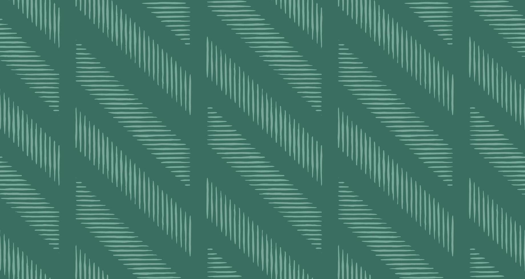 Hand drawn abstract white brush dashed lines seamless pattern, Japanese and ethnic wood carving, engraving texture on green background, minimal graphic for textile, decoration, carpet vector