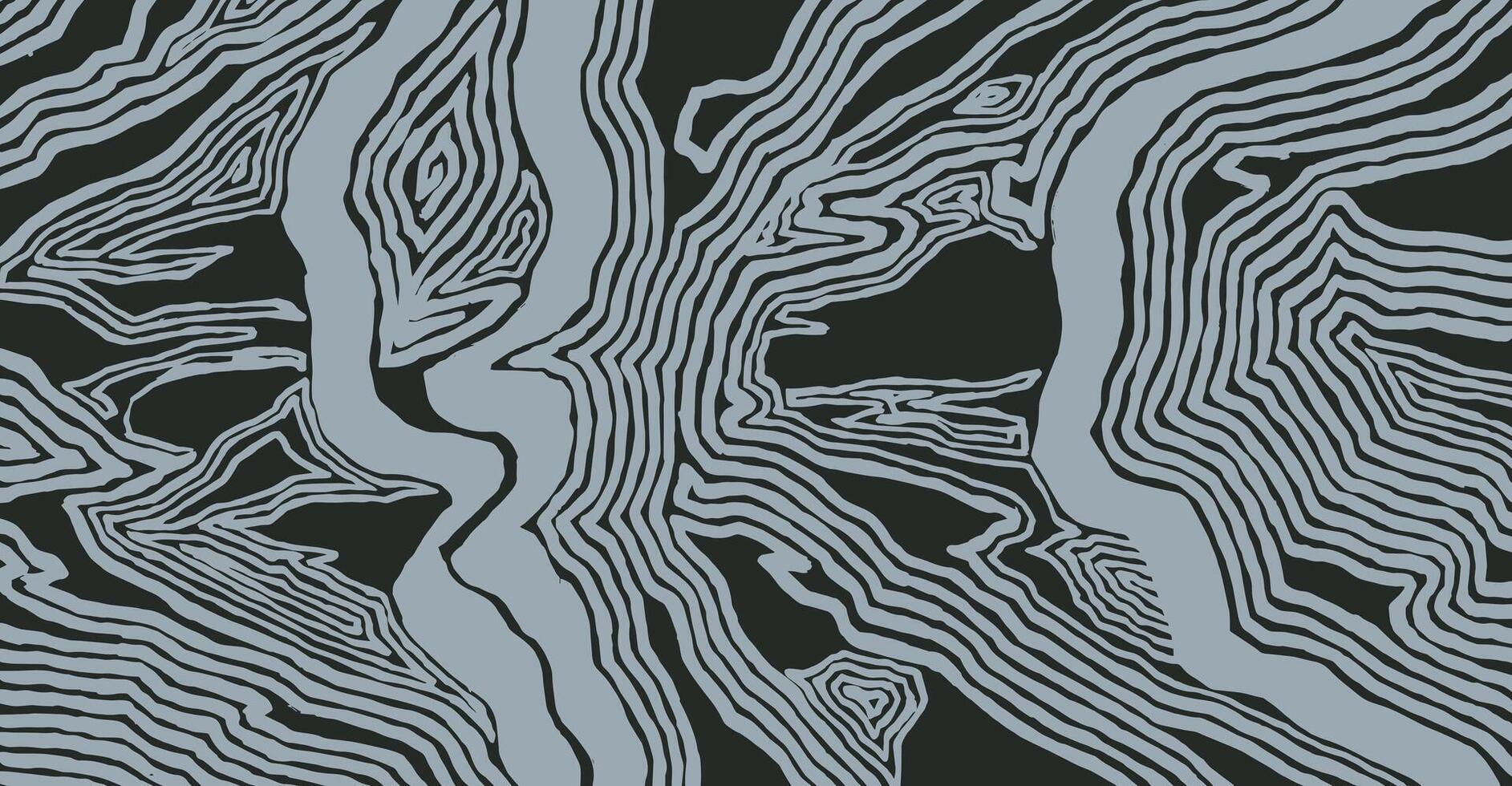 Hand drawn brush lines abstract wood veneer texture pattern in black and gray, Japanese and ethnic wood carving, engraving organic tribal graphic for textile, carpet, decoration vector