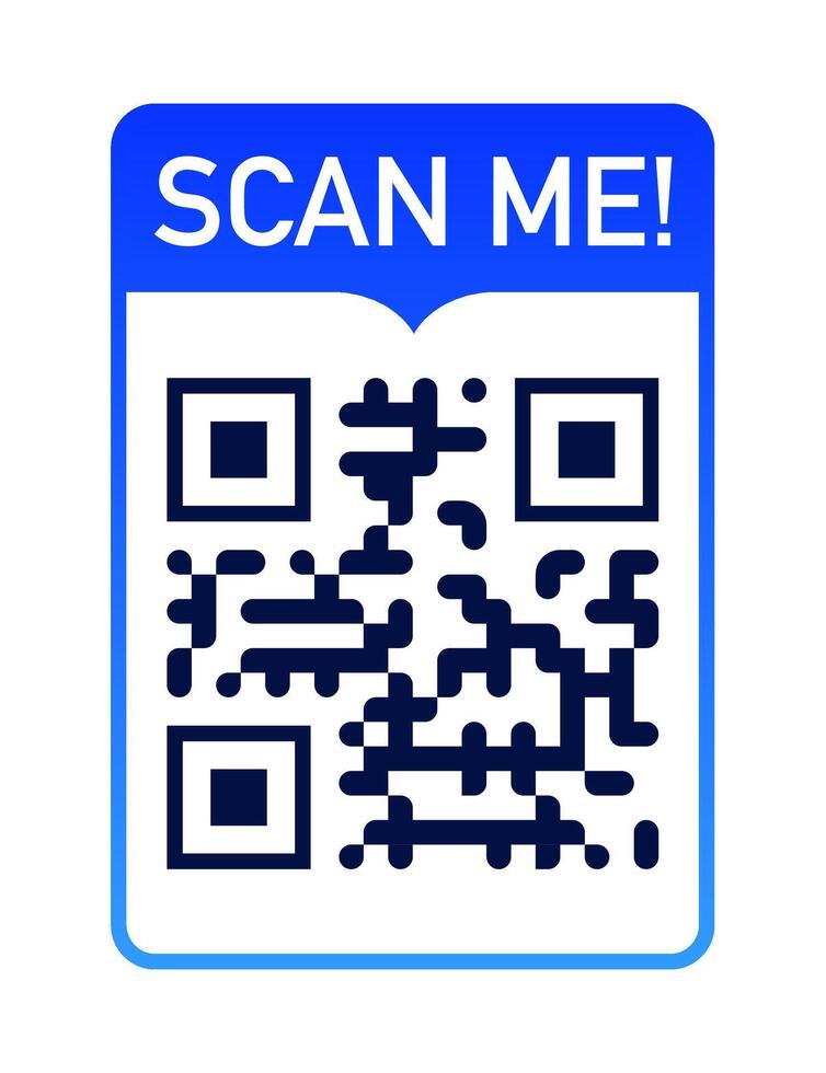 QR code scan me label color style vector