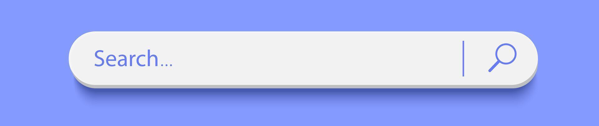 3d search bar Internet browser engine on blue background for design vector
