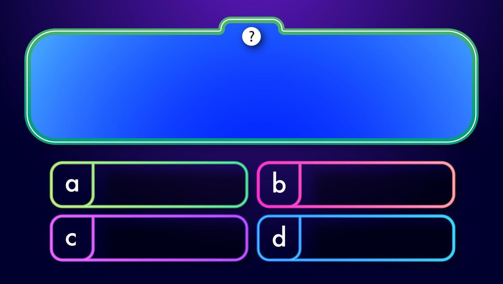 Quiz game menu template for design vector