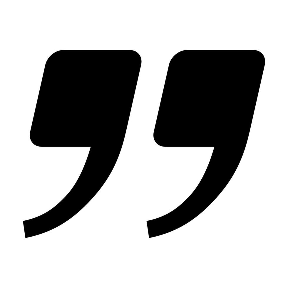 Quotation symbol black flat style for design project vector