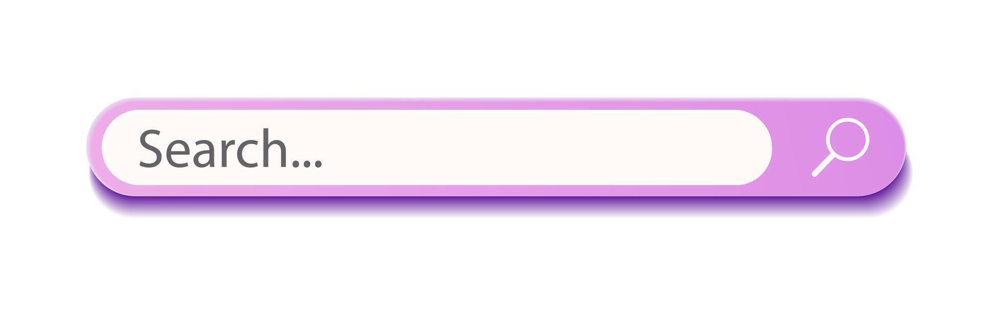 3d search bar Internet browser engine purple color vector