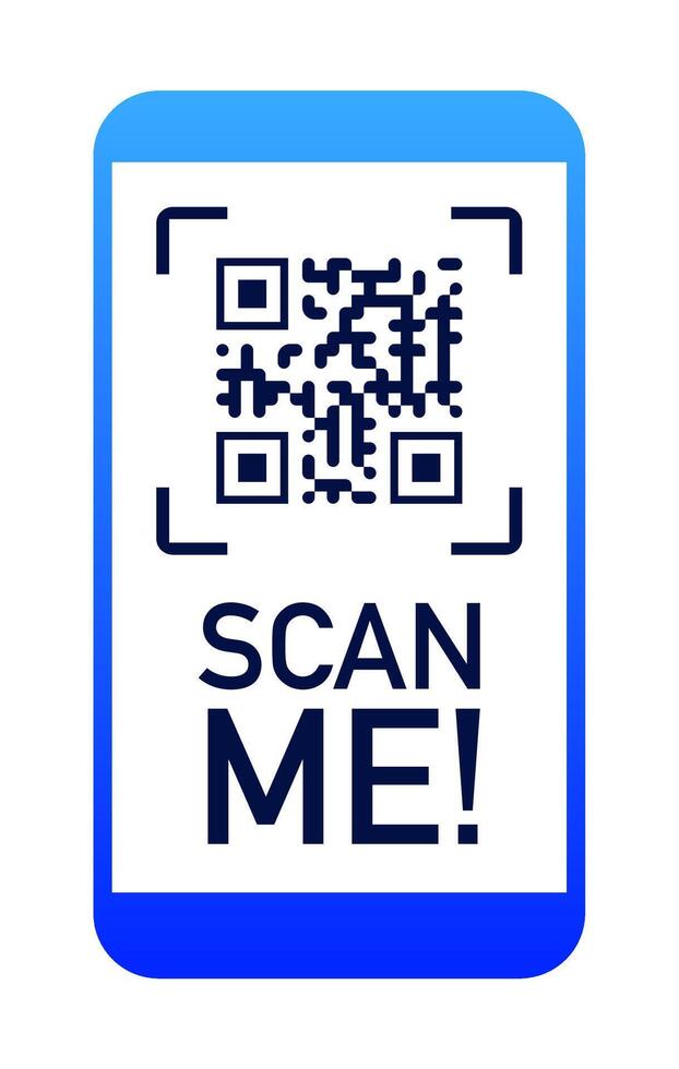 QR code scan phone sticker color style vector