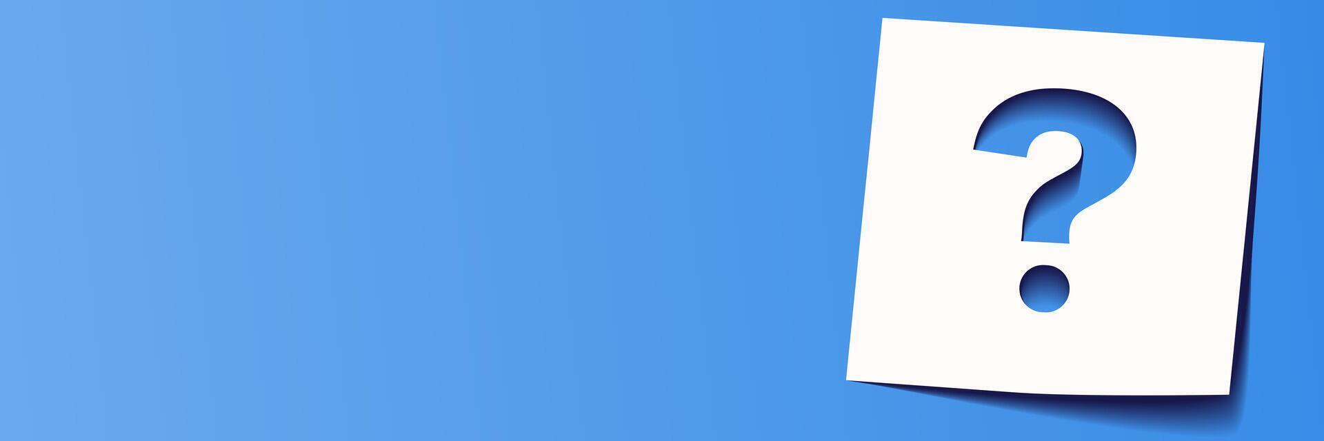 Question symbol cutout paper banner for quiz vector