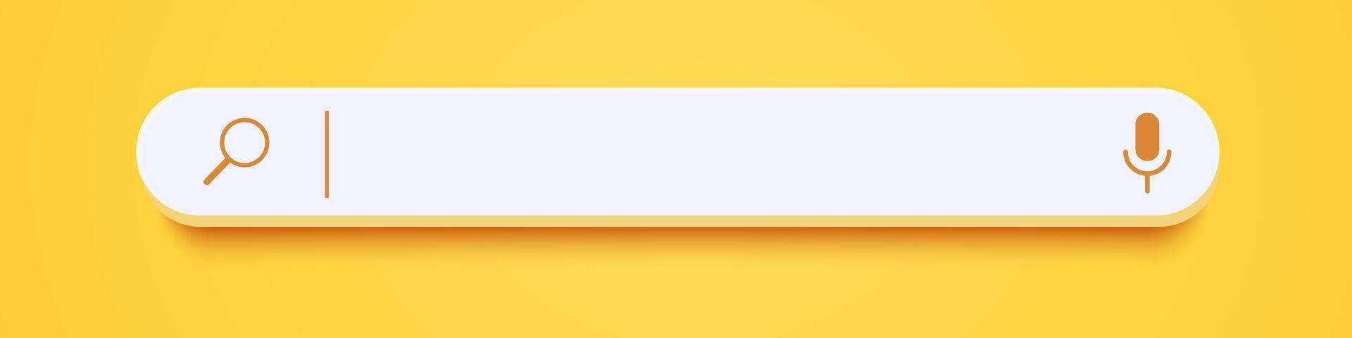 3d search bar Internet browser engine on yellow background for design project vector