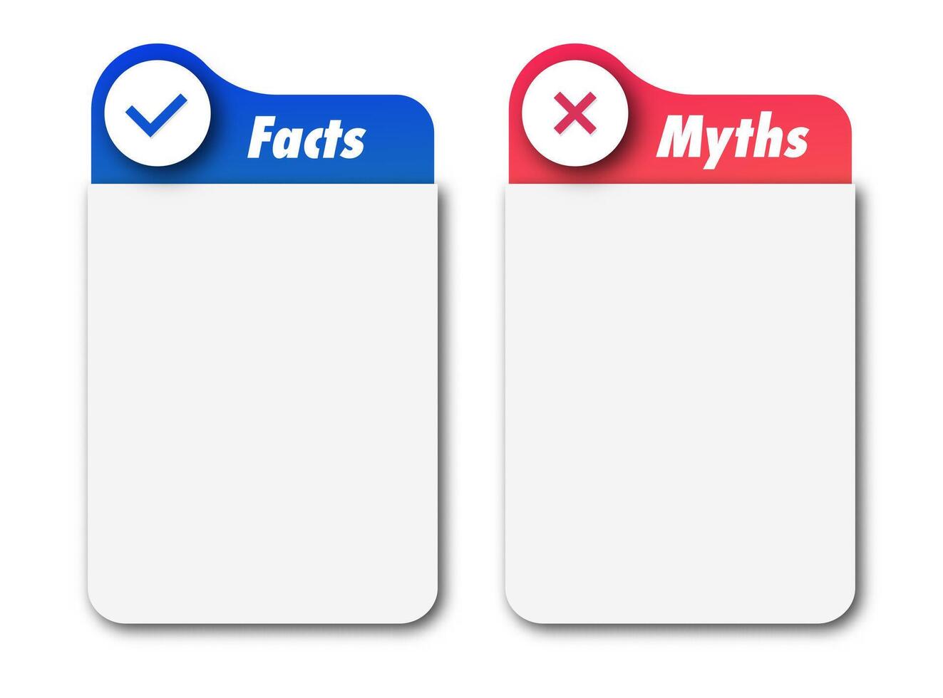 Facts vs myths frame template modern color vector