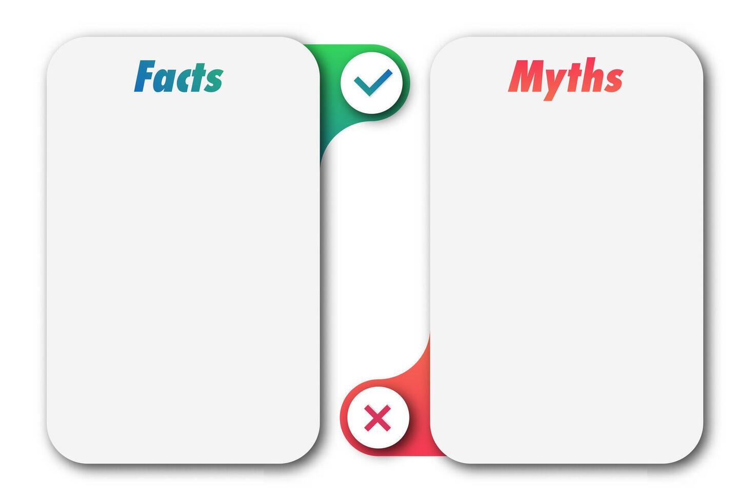 Facts and myths frame template infographic vector