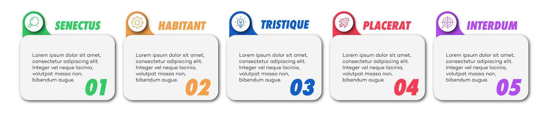 Bullet points numbers from 1 to 5 list markers for design project vector