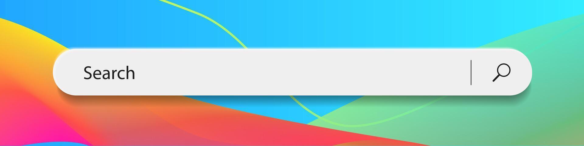 3d search bar Internet on neon abstract background vector