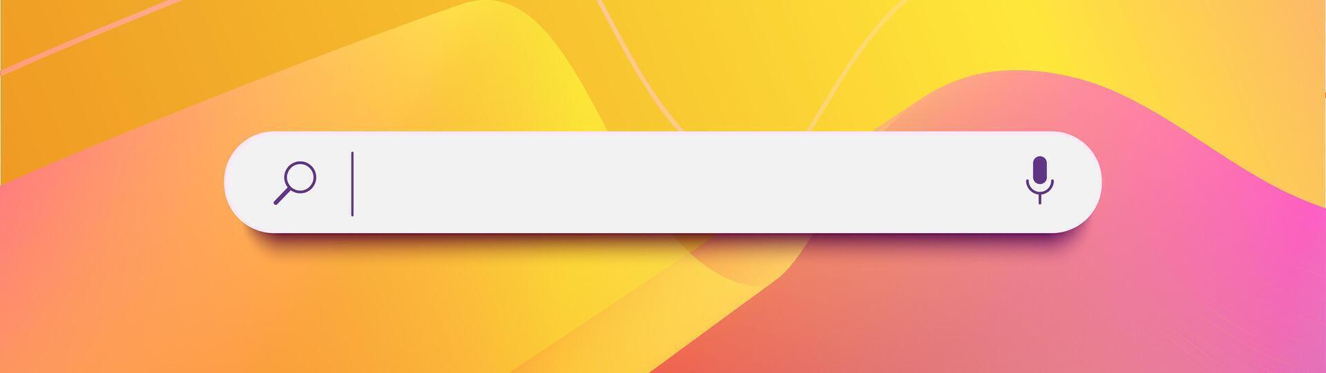 3d search bar Internet browser engine on colorful background vector