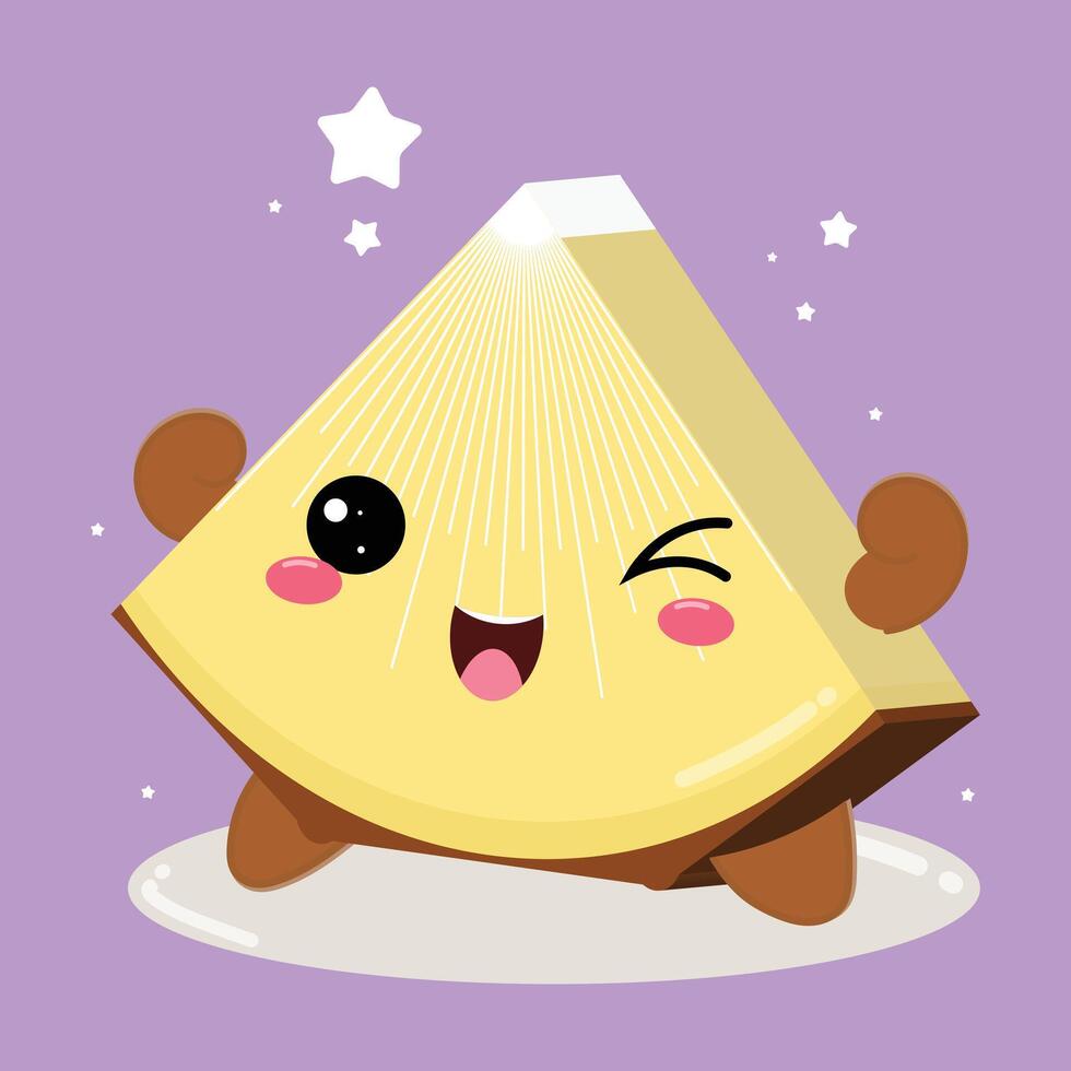 Illustration Of A Cute And Happy Cartoon Pineapple Fruit Slice vector