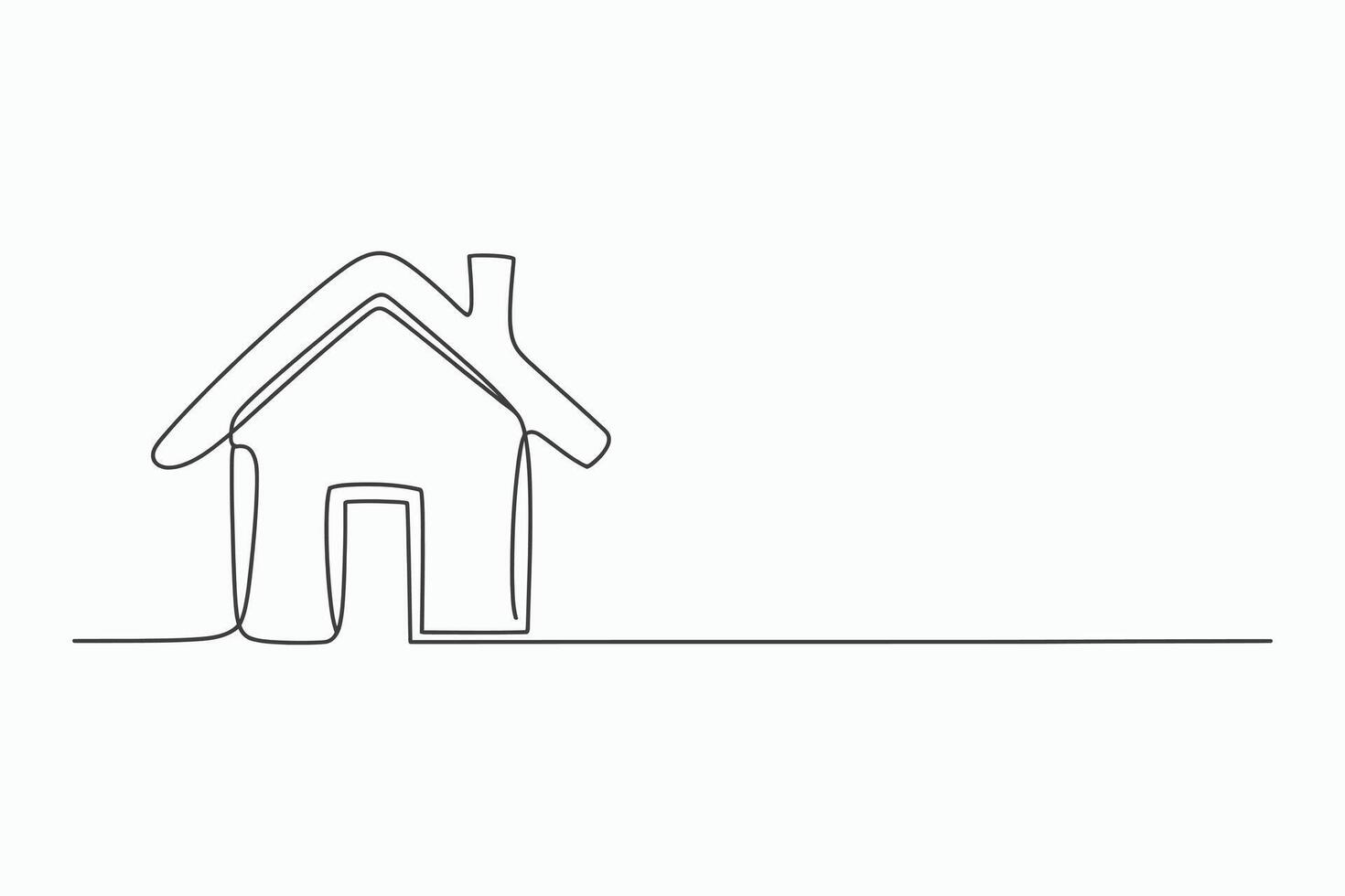 Simple line drawing of a house with copy space vector