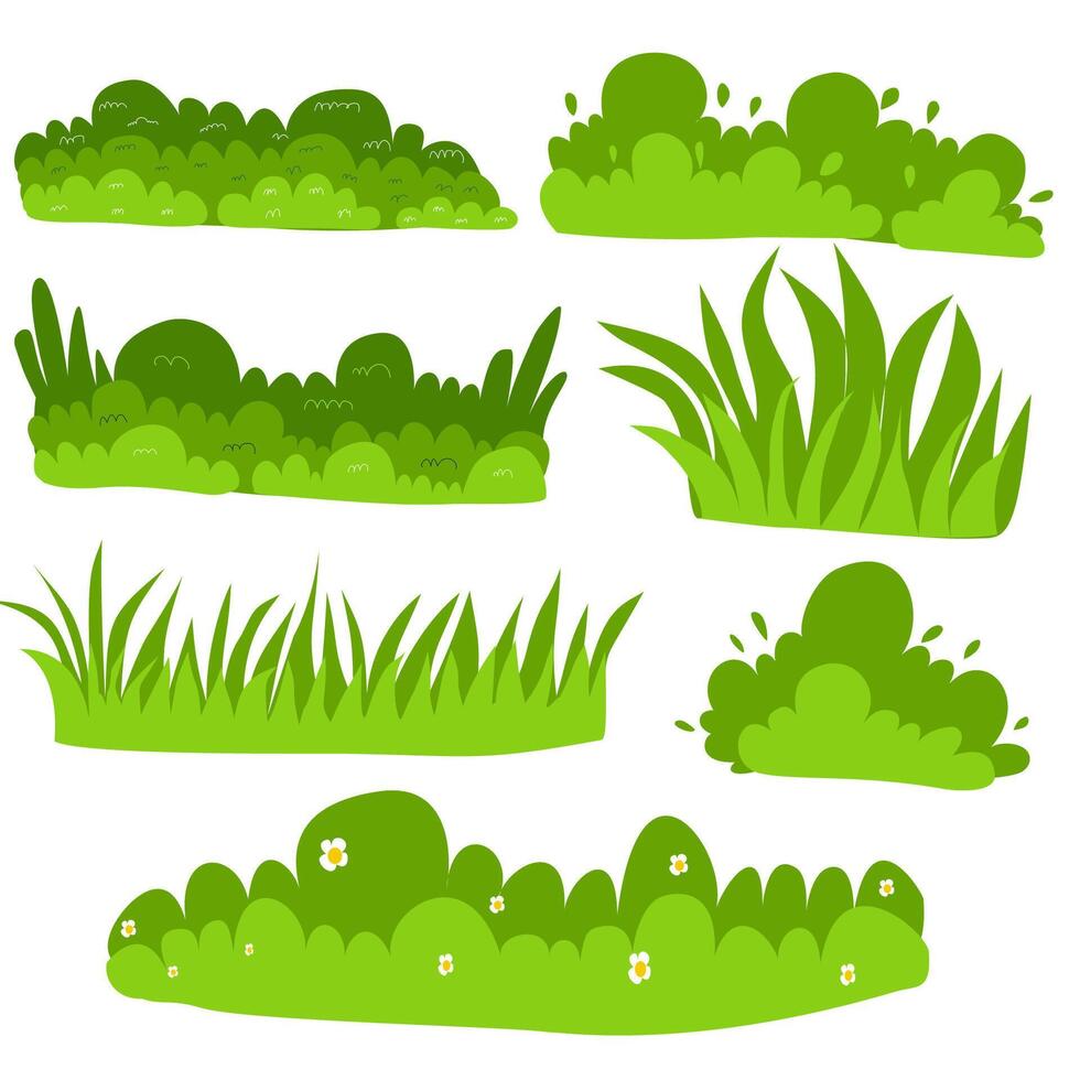 flat green grass vector
