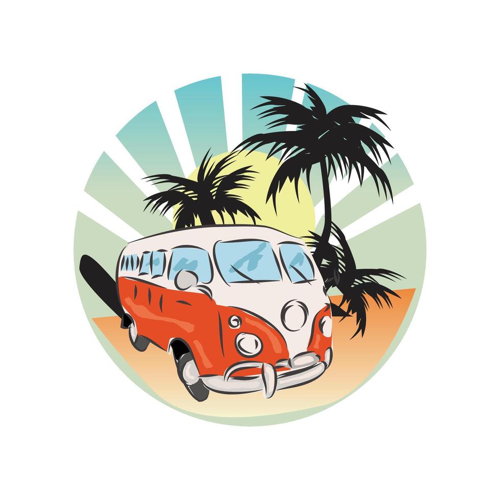 Summer Beach Adventure Journey Trip and vacation Sign vector