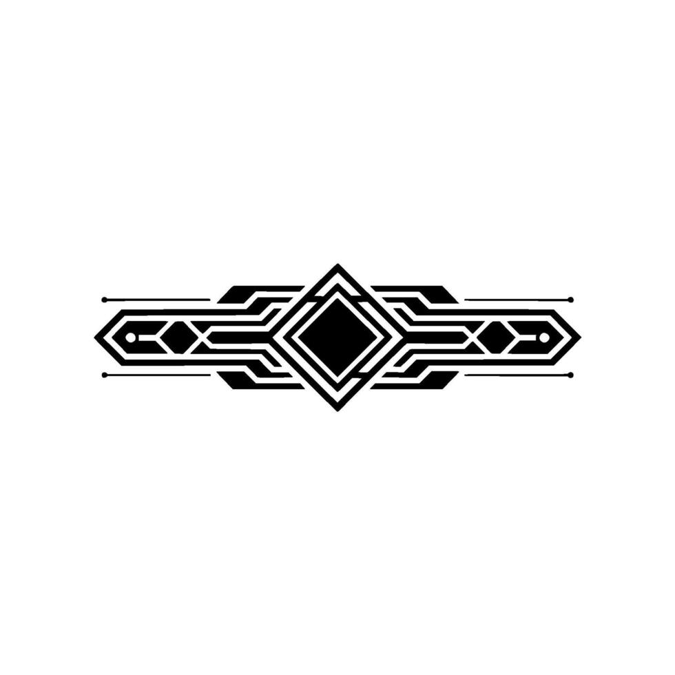 Geometric Art Deco Ornament in Black and White on Light Background vector