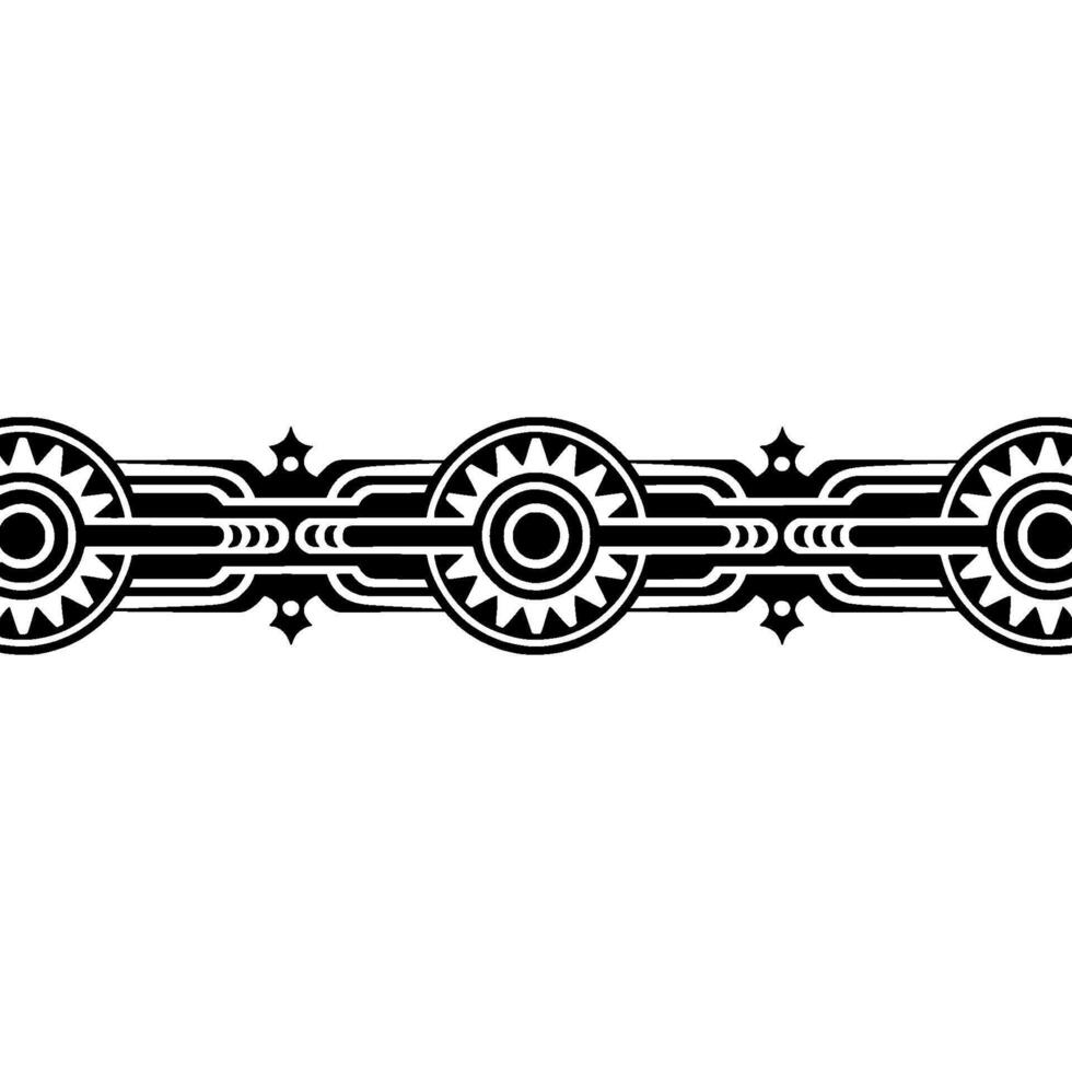 Geometric Ornament Border in Black and White, Minimalist vector